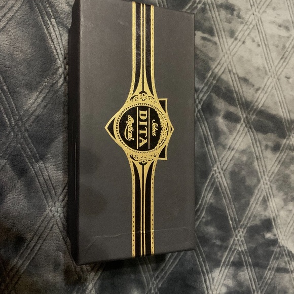 DITA Elegant Black and Gold Glasses Case